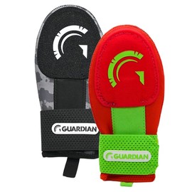 Guardian Baseball Sliding Mitt - Youth and Adult Sizes - Sliding Glove for Baseball - Elastic Compression Strap, Red Lime/Black Camo, Pack of 2
