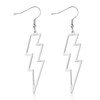 Lusofie Lightning Bolt Earrings Silver Lightning Earrings 80s Punk Flash