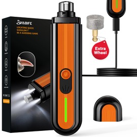 YABIFE YABIFE 4-Lights Dog Nail Grinder, Easy Quick Locate Dog Nail Trimmers, for Puppy Paw Toenails or Pets from Small, Medium to Large, with Travel Lock, Whisper Quiet, Heavy Duty 3 Speeds
