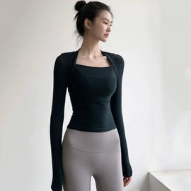Susani Bolero Top Women's Yoga & Pilates Workout Wear - Black Sportswear White/M