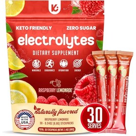 Keppi Paquetes de hidratación con electrolitos, 30 porciones - Paquetes de electrolitos en polvo sin azúcar - Fabricados en EE. UU. - Deliciosos...   