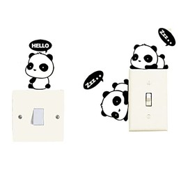 Wall Sticker, Power Switch Sticker, Cute, Panda, Wallpaper, Decoration, Interior, Waterproof, Electric Switch Decoration, Removable, Stylish