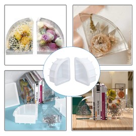 Large Bookends Resin Molds, 1 Pair Sector Silicone Geode Book Organize Resin Molds, DIY Crystal Epoxy Resin Molds for Books, Desktop Organizer, Office Home Decoration, Gift