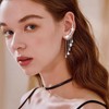 Inateannal Rhinestone Ear Climber Earrings Crystal Tassel Ear Cuff Earrings