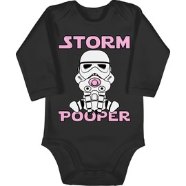 Shirtracer - Baby Bodysuit Long Sleeve Girl Boy - Sayings - Storm Pooper I, 2 Black