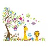 DaraBaby Vinil Decorativo Infantil Árbol Y Animales Selva Jirafa León