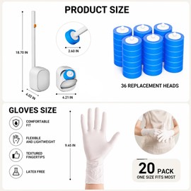 Disposable Toilet Brush Set - Disposable Toilet Wand - Cleaning Gloves