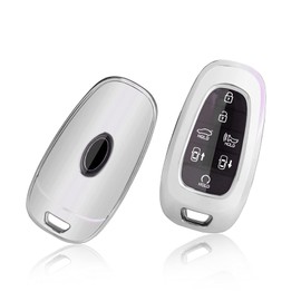 GAFAT Hyunda-i Tucson NX4 / Ioniq 5 / Nexo / Sante Fe 2021 2022 2023 2024 Key Case, Car Remote Controls Protective Case, TPU Silica Gel Car Key (Silver)