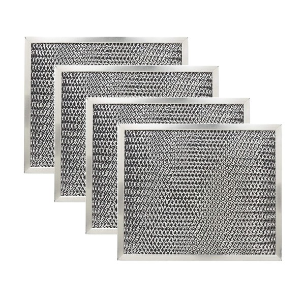 KITCHEN BASICS 101: 4 Pack 97007696 Range Hood Grease Mesh Charcoal Carbon Combo Filter Replacement for Broan Nutone 6105C, 41F, 97005687 - Size 8.75 x 10.5 x .44 Inches