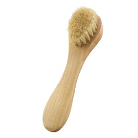 Gesichtsbürste für gründliches Peeling - Grasbaumholzgriff mit Wildschwein-Naturborsten für die tägliche Reinigung, Exfoliation, Massage und Styling für die Babyhaare