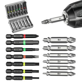 Gifts for Men, 13Pcs Damaged Screw Extractor Set, Remover for Stripped Rusted Bolts Screws Nuts, Drill Bit Tools for Easy Removal of Rusty Broken Hardware, Broken Bolt Extractor Kits