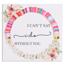 Miss Pink Maid of Honor Gifts from The Bride Maid of Honor Proposal Bracelet for Wedding Day Bridesmaid Gift Will You Be My Maid of Honor Bracelets Necklace Jewelry I Can't Say I Do Without You (MH)