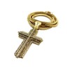 NYFASHION101 Iced Out Layered Cross Pendant Necklace with 4mm 36"