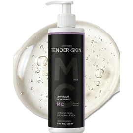 Tenderskin Gel Limpiador Facial Ultra-Suave Piel Normal A Seca, 250 ml  Hidrata y Fortalece la Barrera Cutánea, Complejo Botánico de Malva y Pepino,  