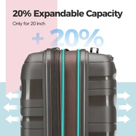 Melalenia Luggage Sets 3 Piece Expandable Suitcase Set, PP Hardshell Suitcase with Spinner Wheels,Lightweight Carry On Luggage with TSA Lock for Women