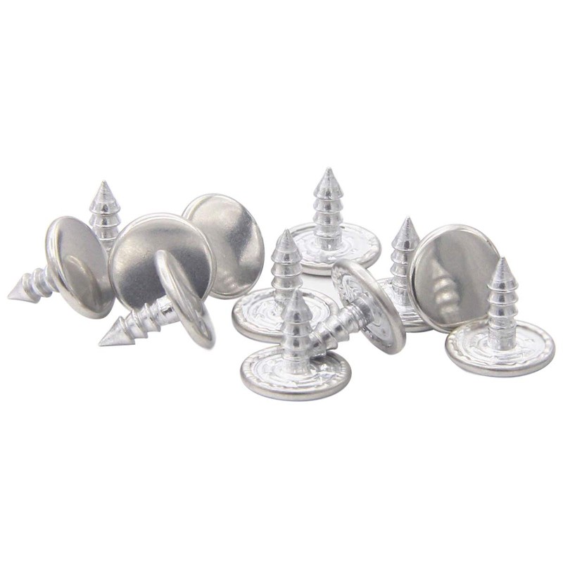 17mm Brass Jeans Buttons, Hammer on Tack Buttons 12 Set