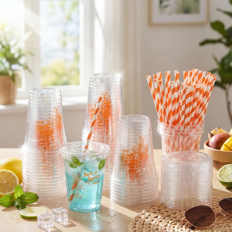 48 Pack Just a Spritz Older Disposable Plastic 12oz Cups