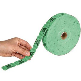Single Ticket Roll of 2000 Admit One Green Tickets