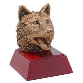 Decade Awards Wolf Trophy - 4 Inch Tall | Engraved Wolf Mascot Award - Customize Now