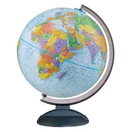 Top Rated Brightly Colored Educational Desktop World Globe- Easy To Read- Scratch Resistant- Raised Surface- 12 Inch Large World Globe - Modern Highest Rated Globe-Black Acrylic Scratch Resistant Base