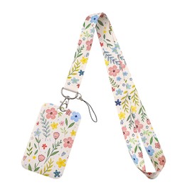 Flowers Lanyard with ID Badge Holder, Cute Lanyard for Keys with ID Badge Holder, Neck Strap for Keys, Wallet, ID Card — Heavy Duty Lanyards Set for Women, Men, Teacher, Nurse, Office