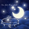 Palpitate Star Moon Anklet for Women,Moon Stars Anklet Bracelet Double