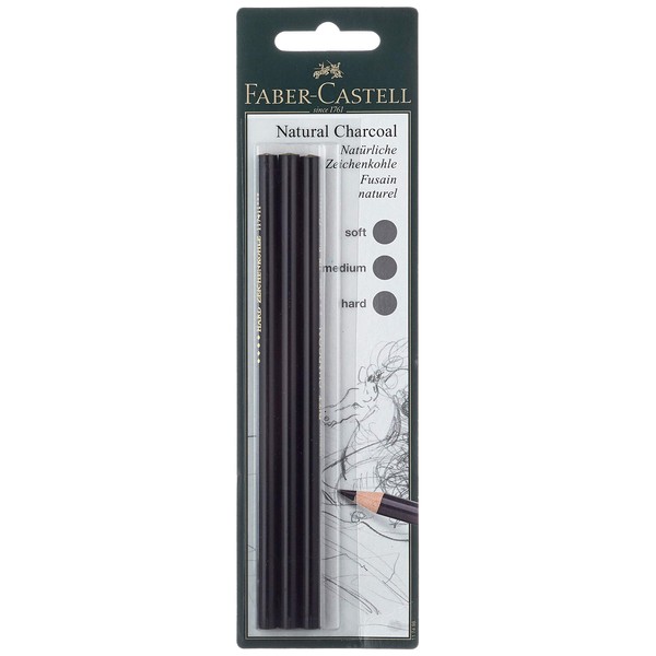 Faber-Castell Pitt Natural Willow Charcoal Pencil Set set of 3