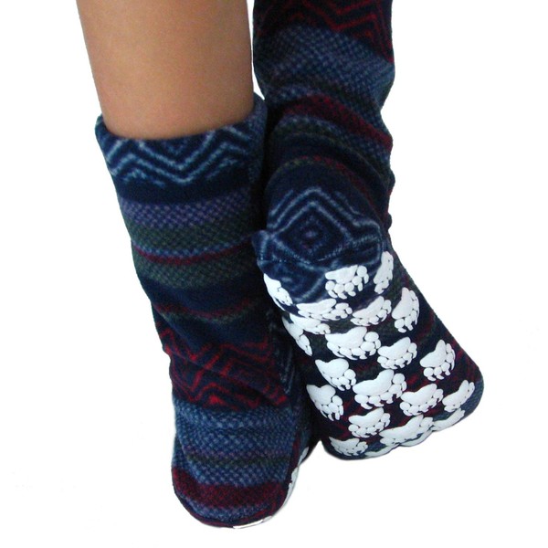 Polar Feet Super Stretchy Non-Constricting Extra-Wide Fleece Socks Nonslip for
