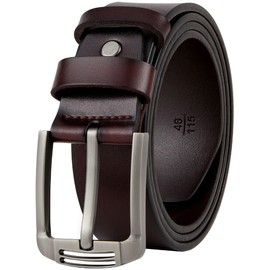 GSG SINCE 1998 Men's Genuine Leather Belt - Classic 38mm Wide Belt for Casual, Dress, Work & Special Occasions - Fits Jeans, Pants & Suits