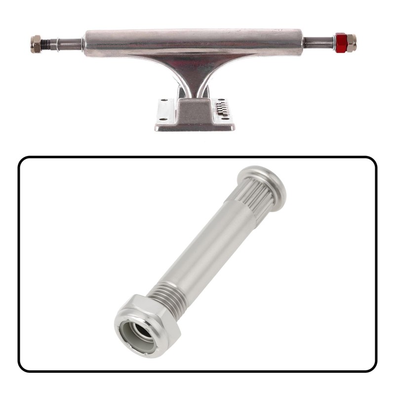 LT Easiyl Skateboard Truck Kingpin and Nut, Silver, 4pcs