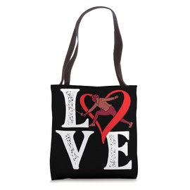 Love Fencing Heart Fencer Épée Long Sword Saber Rapier Tote Bag