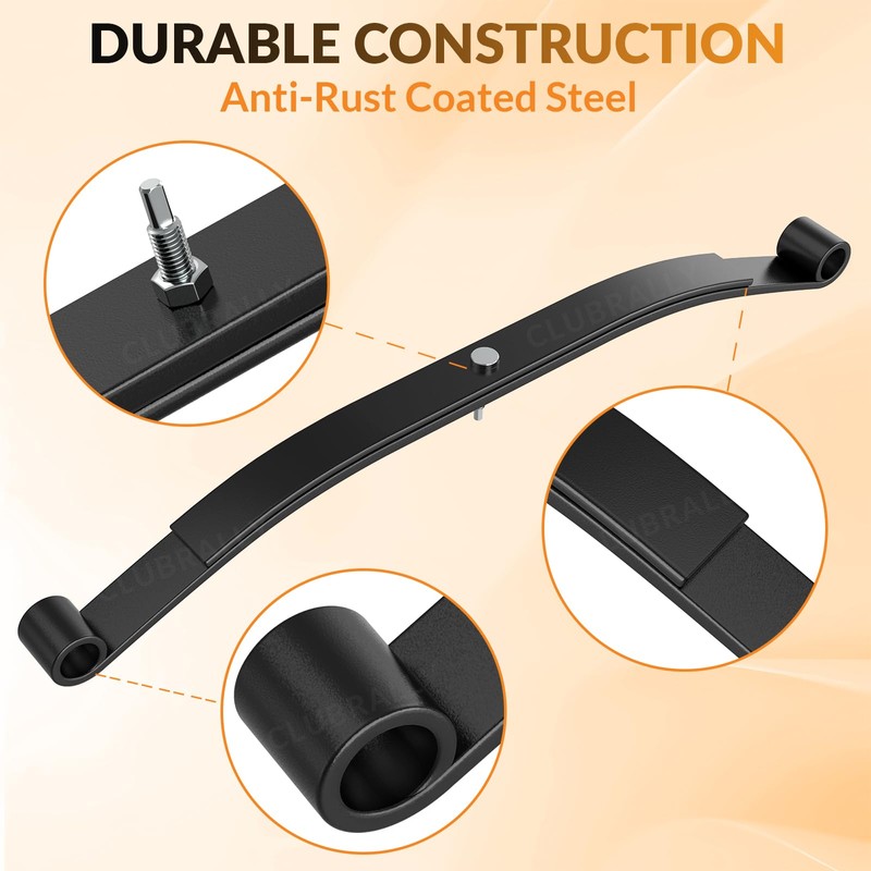 CLUBRALLY Club Car Golf Cart Front Leaf Springs with Bushing