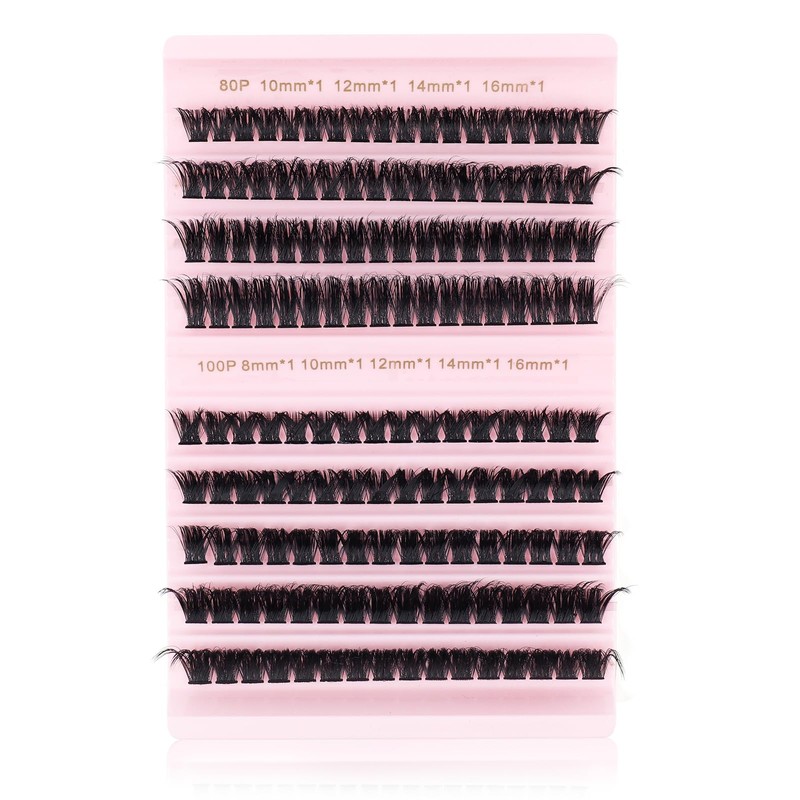 Oreola Cluster Eyelashes, 80D, 100D, Individual Eyelashes, D Curl, False