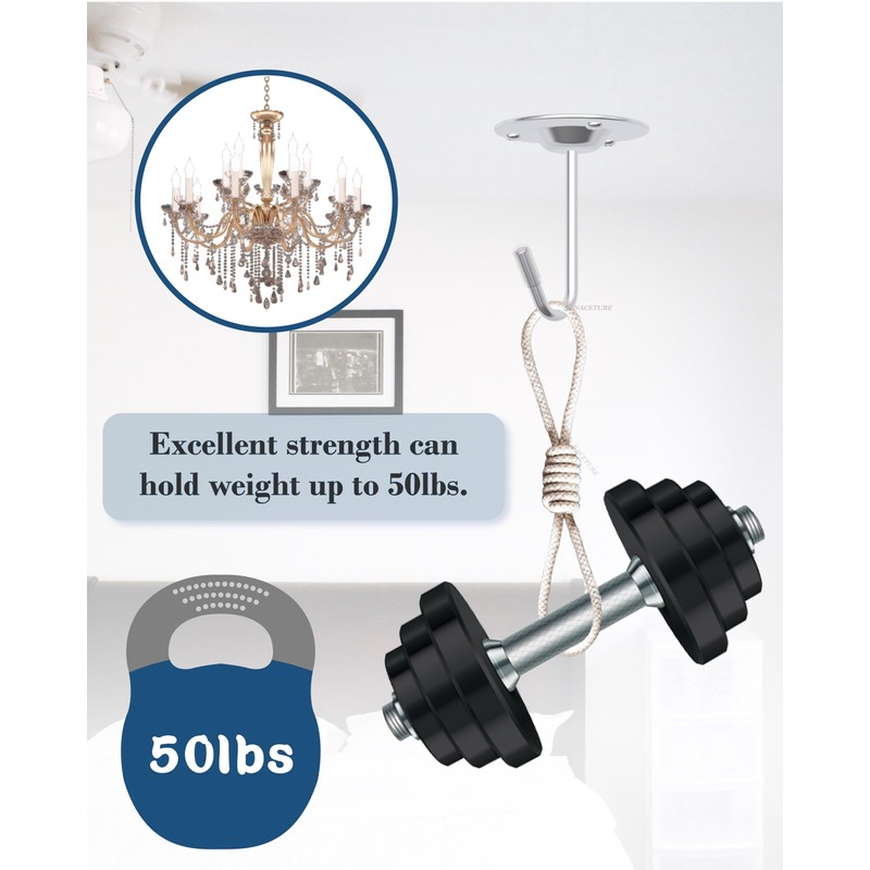 Stainless Steel Ceiling Hooks for Hanging Plants 3 Pack -