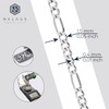NKlaus Figaro Chain Necklace Thin 925 Sterling Silver Diamond-Coated 1.5