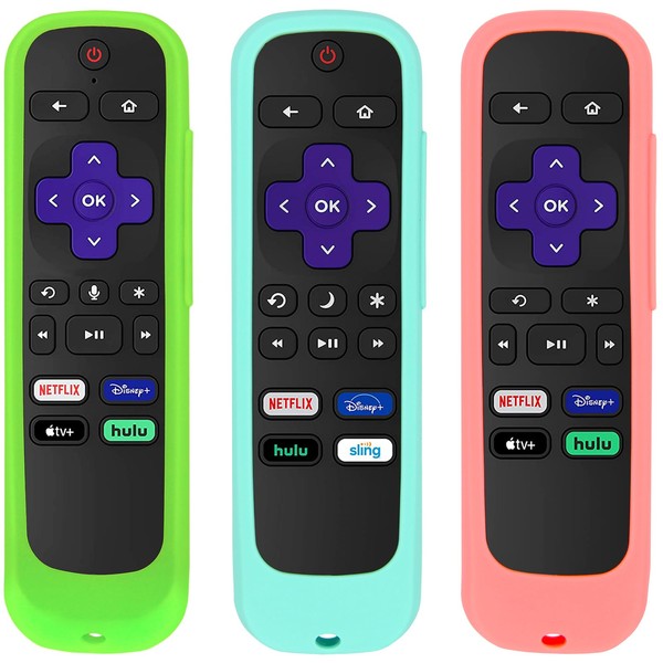 Pinowu [3 Pack] Silicone Case for Roku Remote, Universal Sleeve