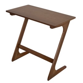 Tangkula Bamboo TV Tray Sofa Side Table, Z-Shaped Couch Table with 29.5” x 16” Tabletop, Space-Saving Snack Laptop Desk, Quick Assembly, End Table for Home, Office, Library