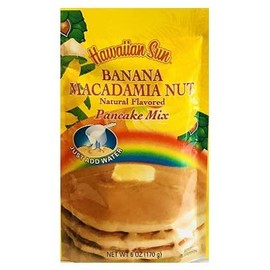 (Pack of 15 Bags) Hawaiian Sun Banana Macadamia Nut Pancake Mix 6 oz. Each