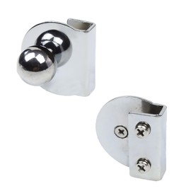 TopHomer 2 PCS Glass Door Pull Handles, Door Clips Pull Handles Glass Door Knob Handle for 5-8mm Shower Display Cabinet Drawer Showcase, Silver Sphere