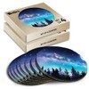 8 x Round Coasters - Milky Way Night Forest Moon