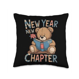 Start a New Chapter 2024 Cute Bear Adorable Teddy Bear Throw Pillow