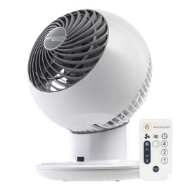 IRIS USA WOOZOO Air Circulator Fan with Remote, Oscillating, 5 Speeds, 82ft Max Air Distance, 90° Adjustable Tilt, 30db Quiet Motor, Small Fan for Bedroom, Office, Dorm, White