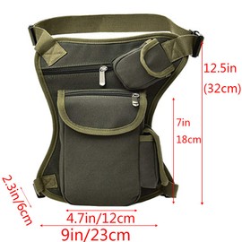 Riñonera de senderismo con pierna caída, bolsa táctica de cintura para ciclismo, camping, Verde ejército, Tala Única, Ciclismo