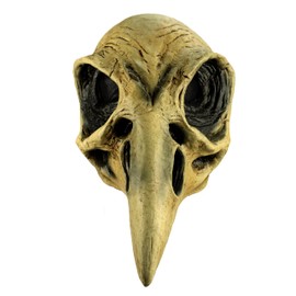 Ghoulish Productions Crow Skull Mask, Crow Mask Costume. Beige Full Head Skull Mask. Full Face. Skulls Line. Adult Mask. One Size Latex Mask