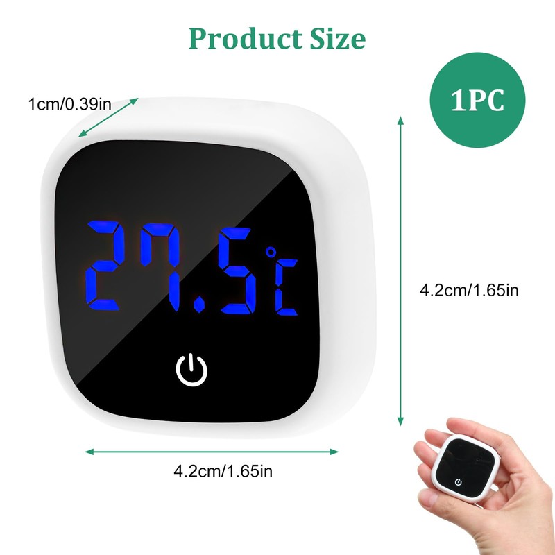 LED Touch Display Digital Aquarium Thermometer, High Precision Stick-on Fish