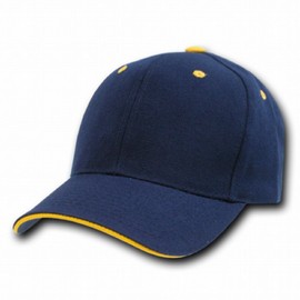 DECKY Sandwich Visor Baseball Caps (Adjtable, Navy/Gold)
