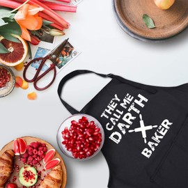 Rosoz Funny BBQ Black Adjustable Kitchen Cooking Chef Aprons for Men…, They Call Me Darth Baker, One Size