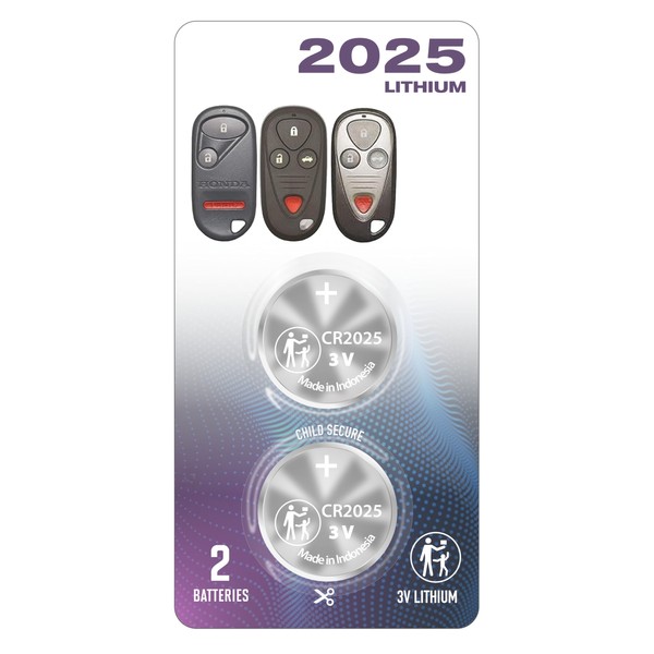 (2 PACK) CR2025 2025 Compatible with Honda and Acura Remote
