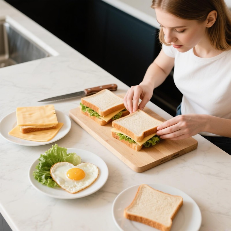 Heart-Shaped Egg Ring Mold with Orange Handle, Non-Stick Pancake Maker,