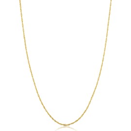 Kooljewelry 14k Yellow Gold Filled Singapore Chain Necklace (1mm, 30 inch)